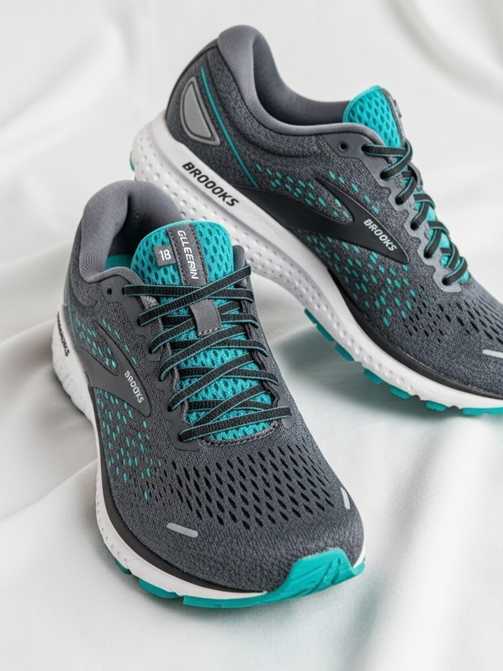 Brooks Glycerin 16 Men's Lace Up Low Top Athletic Sneakers Gray/Teal/Black